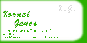 kornel gancs business card